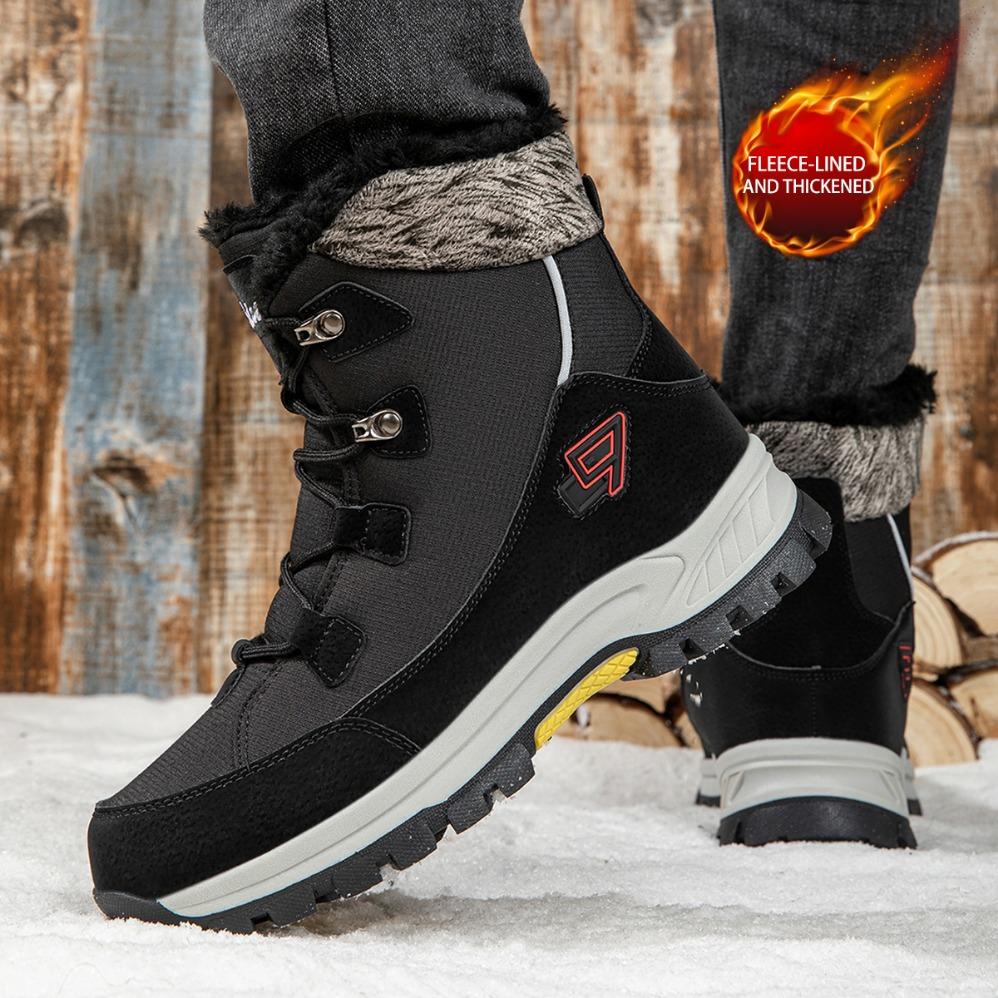 Męskie Zimowe Śniegowce Wysokie Wodoodporne Sneakersy Ciepłe Pluszowe Buty do Wspinaczki Pluszowe Rekreacyjne Wielofunkcyjne Buty Górskie