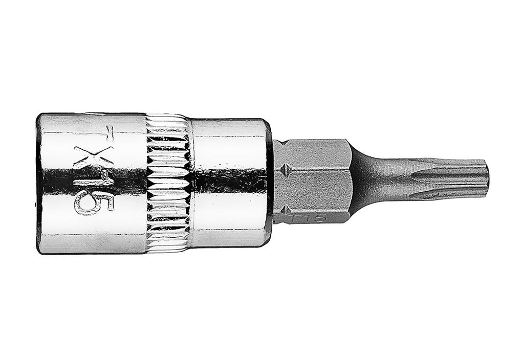TORX TX15 Bit On 1/4" Socket, Short, 37 Mm