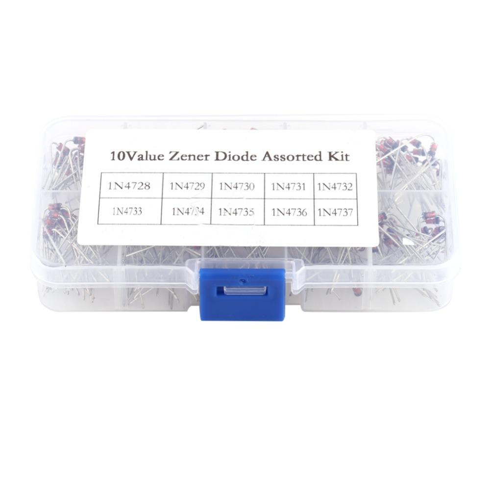 

200PCS 10Values Electronic Kit Storage Box Zener Diodes Kit Power Diode Assortment DIY Electronics