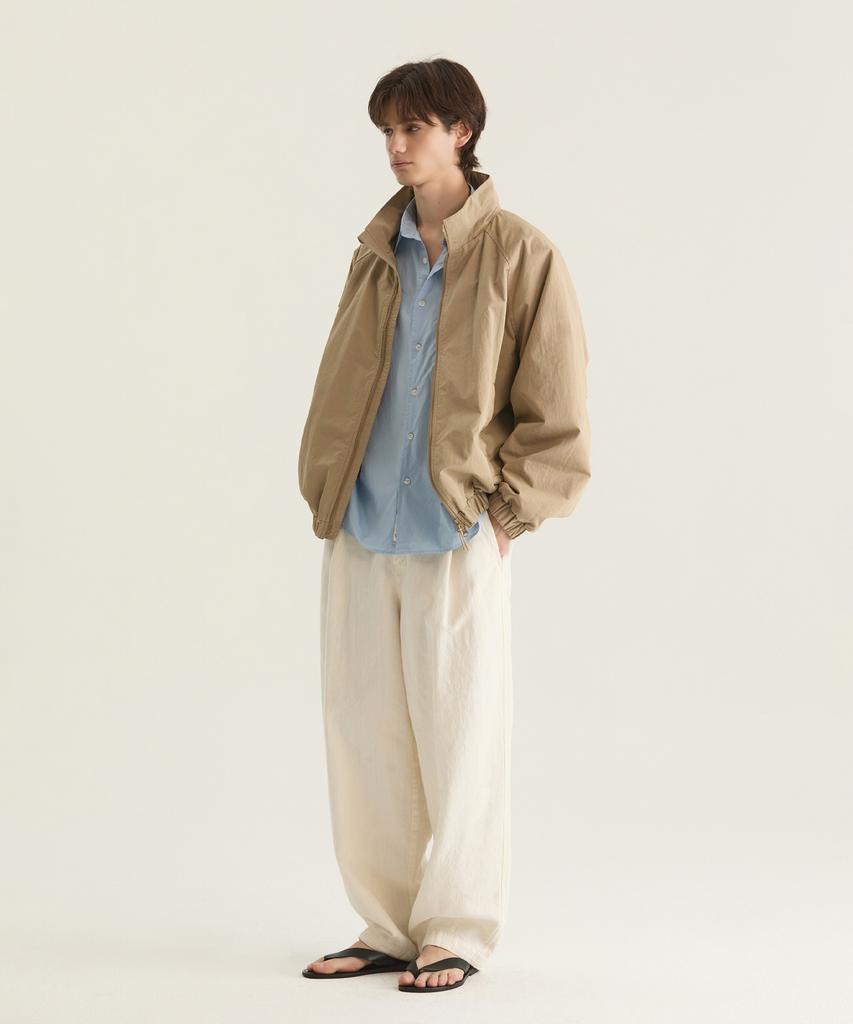 Oatmeal Cafe [Unisex] Cn Washed Windbreaker Jumper - Beige