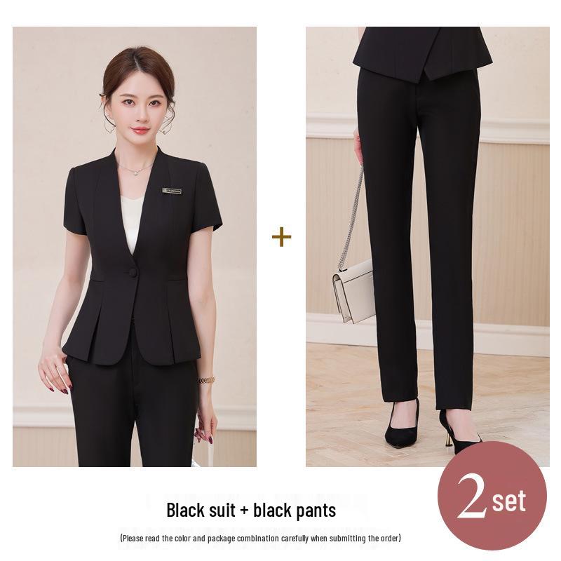 Women's Summer Professional Suit: Elegant, Lightweight Workwear for Hotel and Jewelry Store Managers