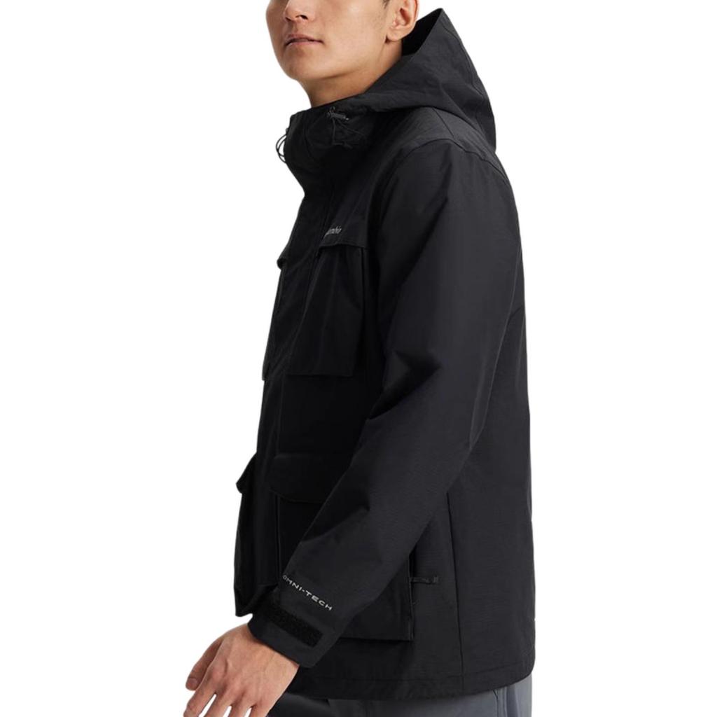 Columbia Solid Color Pocket Spliced Casual Hooded Lightweight Waterproof Windproof Jacket Men jackets Black WE2778-010