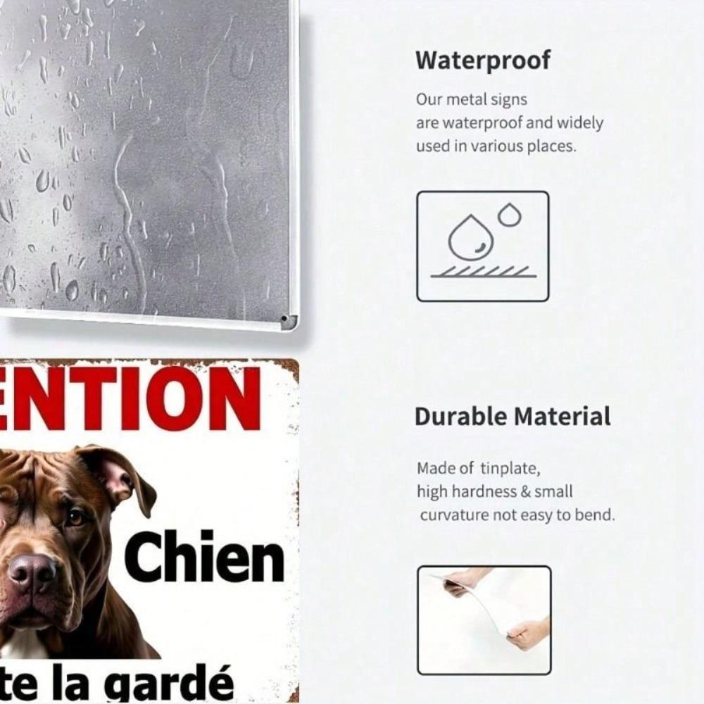 Vintage Metal Sign French Bulldog Dog Warning Decor for Home Garden Wall Art