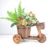 Retro Style Carbonized Wood Tricycle Planter for Succulents - European Pastoral & Japanese Inspired Decor