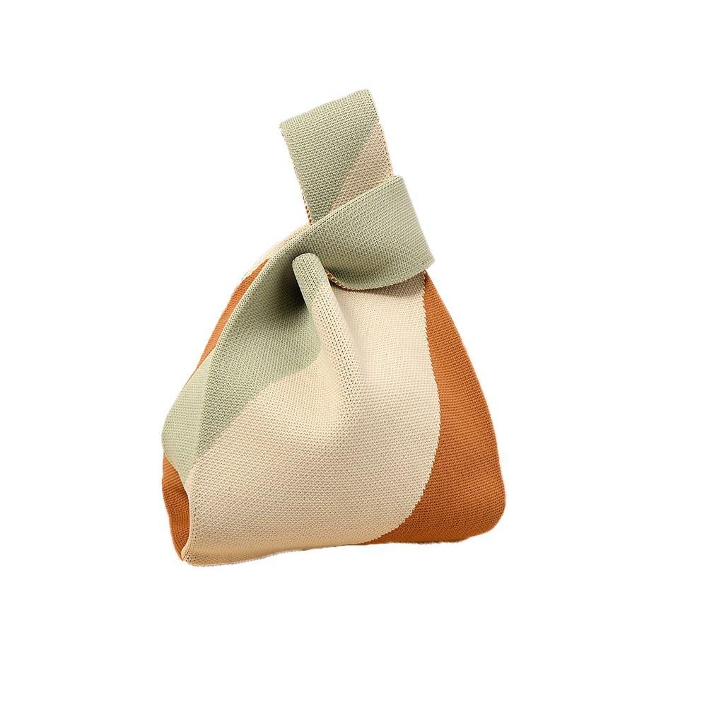 Reusable Shoulder Bag Shopping Bags Handmade Tote Bag Knit Handbag Knot Wrist Bag