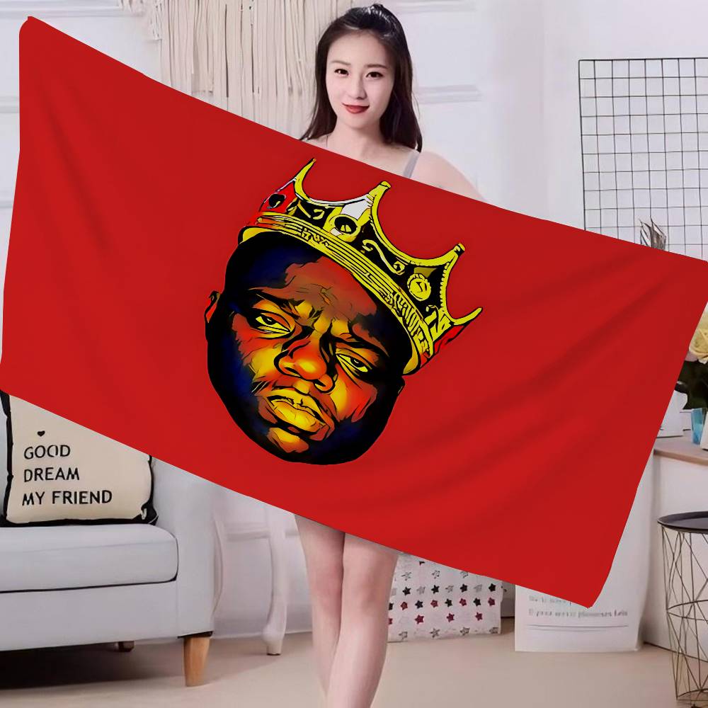 Biggie Smalls Music Album Anime Beach Swimming Towel Soft Absorbent Washcloth Children's Gifts for Kids Travel Camping Gym