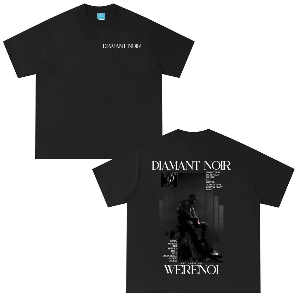 2026 Summer Rapper WeRenoi Diamond Black Album T-shirt Male Hip-hop Fashion Pop Music Cotton Short Sleeve Clorhing