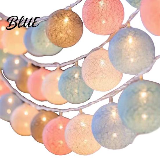 String Lights Decor Decorative Christmas Battery Powered Light Waterproof Cotton Ball 10/20/40 LEDs Wedding Halloween