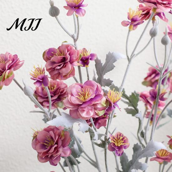 Maintenance Free Floral Decor Artificial Camellia Flowers, Realistic Fake Faux Silk Hotel Lobby Flower Decorations Bendable Stems for Home Vase