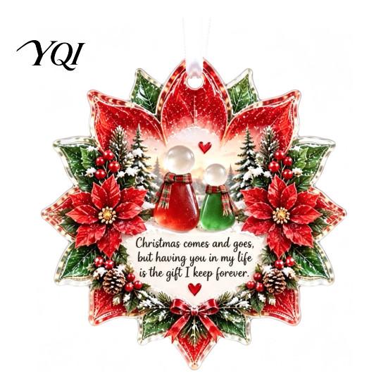 Holiday Atmosphere Accents Heartfelt Keepsake Ornament, Acrylic Hanging Decoration for Loved Garden Festive Ornaments Ones, Christmas Tree Pendant