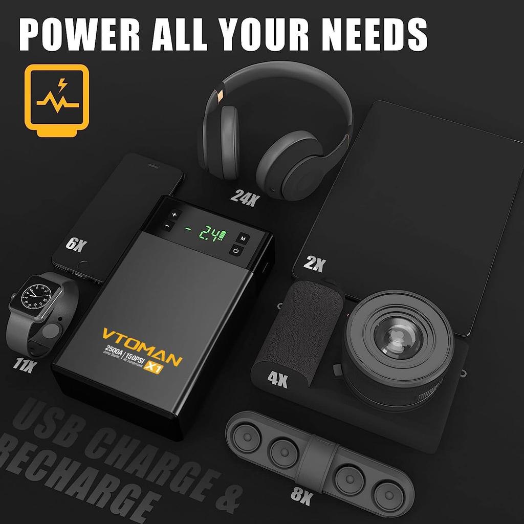 VTOMAN X1 Car Jump Starter with Air Compressor