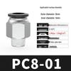 Pneumatic Copper Quick Connector PC8-02 Threaded Straight 16PC4-M5 Air Hose Adapter 6-01/10-03/12-04