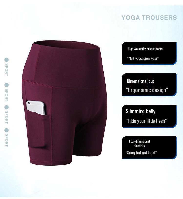 Women's Quick-Dry High-Waisted Yoga Capri Pants with Pockets, Stretchy, Tight-Fit, Ideal for Training and Running