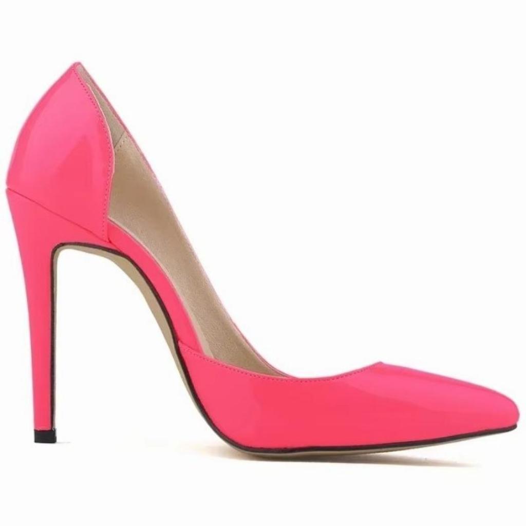 LOSLANDIFEN Two-Piece Women Pumps Pointed Toe Patent Leather Fashion High Heel Shallow  Woman Office Wedding Shoes