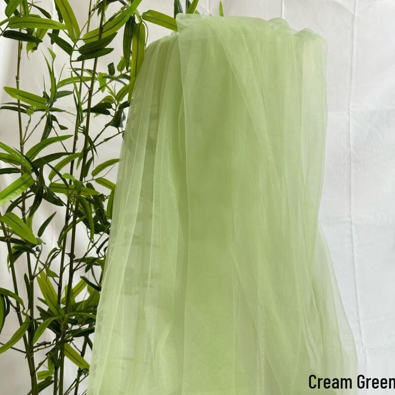 Spring-Themed Green Gauze Curtain for Kindergarten and Outdoor Wedding Decorations