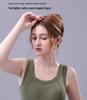 Women's Fleece-Lined Sleeveless Vest with Chest Pads - Seamless Slimming Base Layer for Autumn/Winter