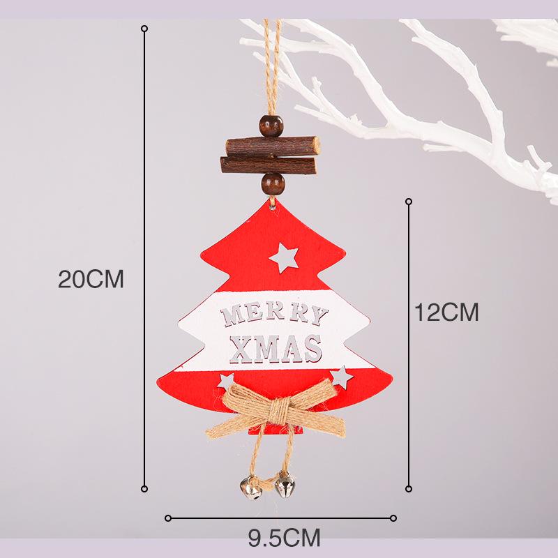 Nordic Wooden Christmas Ornaments: Cartoon Santa Claus & Snowman Pendants