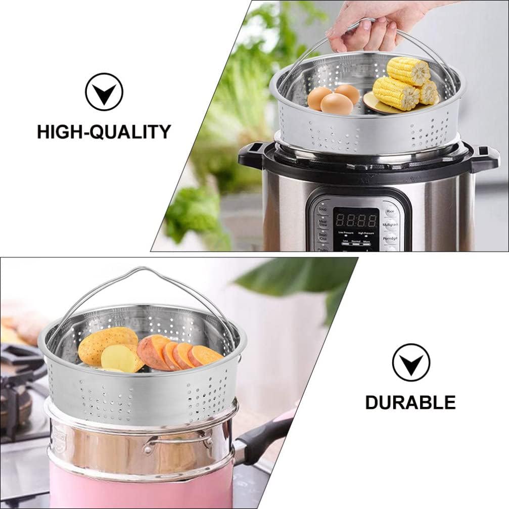 Stainless Steel Vegetable Insert Basket - Thick Food Steaming Dish Plate Cookware Tray With Handle for Vegetables, Fruits, Eggs - 20cm Pressure