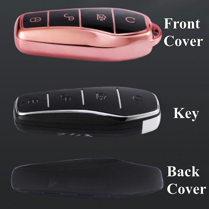 Electroplate Car Key Case Cover Fob For BYD Tang EV600 Han EV Yuan PLUS ATTO 3 Song PLUS Pro MAX DMI MAX Qin Plusdmi Keychain Accessories