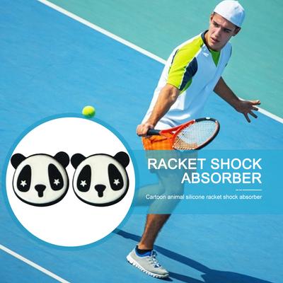 2pcs Cartoon Animal Silicone Racquet Tennis Racket Anti Shock Absorber (F)