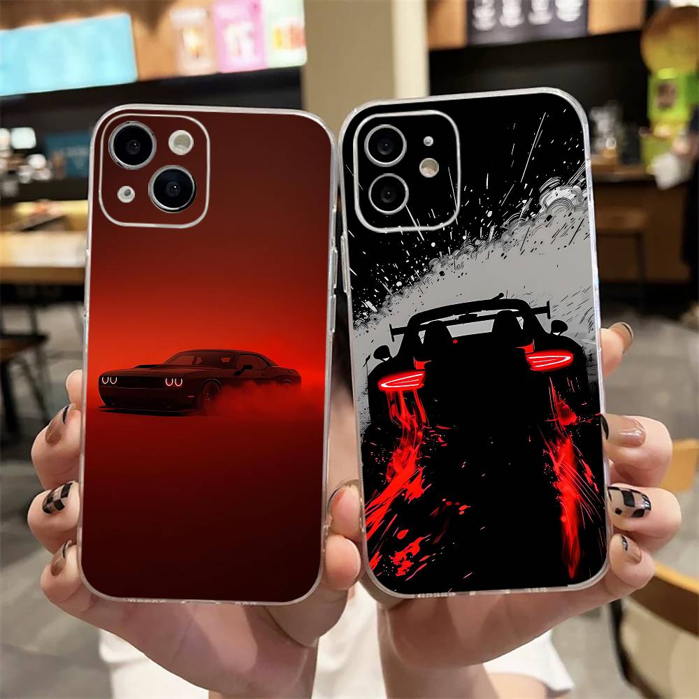 R8 Supercar CAR Phone Case For iPhone17,16,15,14,13,12,11 Plus,Pro Max Soft Transparent Cover