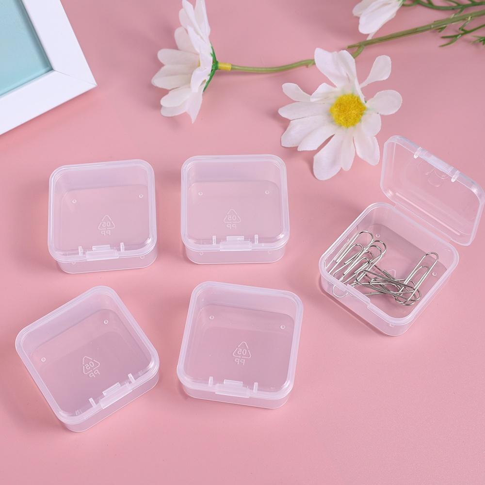 10pcs Plastic Storage Box Mini Transparent Jewelry Beads Earring Ring Dustproof Container Earplugs Packaging Boxes Organizer