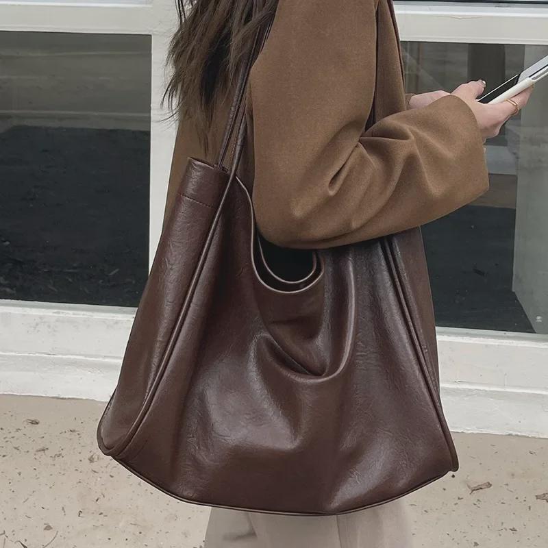 Maillard Women's Large Capacity 2023 Casual Soft Leather Commuter Shoulder Tote Bag