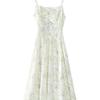 2026 Summer Fairy Floral Lace-up Bowknot A-line Camisole Dress