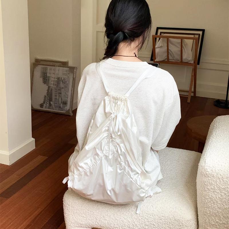 

Tooxika Яркий Серебряный Рюкзак Новый Стиль Универсальный Минималистичный Рюкзак Сумка На Ремне