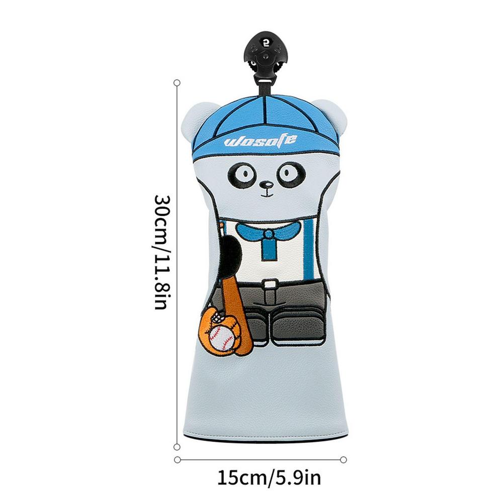 Cute Golf Headcover Golf Club Head Cover For Driver Fairway Hybrid Putter PU Leather Protector Wood Covers Golf Accessories