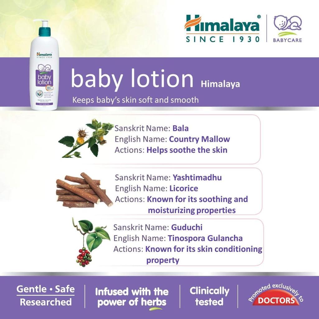 Himalaya Baby Body Lotion 400ml Gentle Moisturizer For Delicate Skin Hydration And Daily Care Suitable For All Skin Types