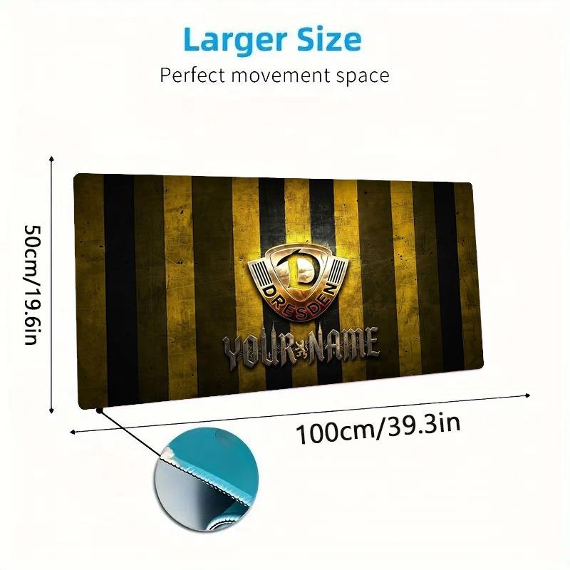 Dynamo Dresden Custom Name Large Size Mouse Pad Large Gaming Table Cushion Non-slip Laptop Tablet Big Mousepad XXL Mat Mini PC Playmat With Lock Edge