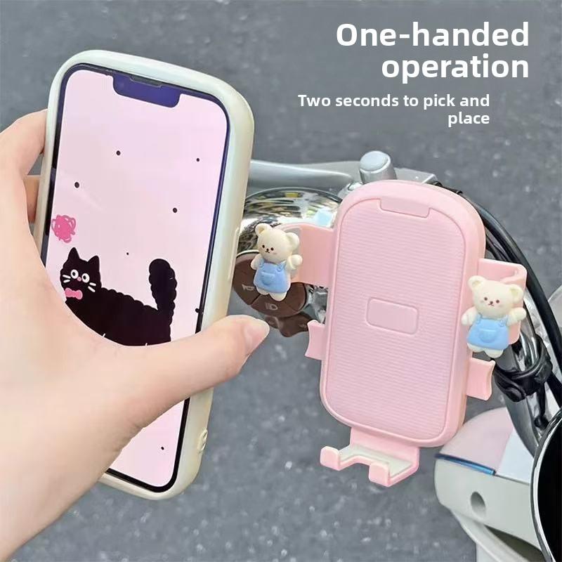 Electric Vehicle Phone Holder Battery Motorcycle Bicycle Cute Cartoon Universal Shockproof Phone Navigation Mount
