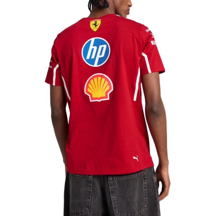 Puma X Ferrari Collaboration Scuderia Team HP 2025 Copy Series Comfortable Crew Neck Pullover Short Sleeve T-Shirt Men T-Shirts Deep-Cherry 76394501