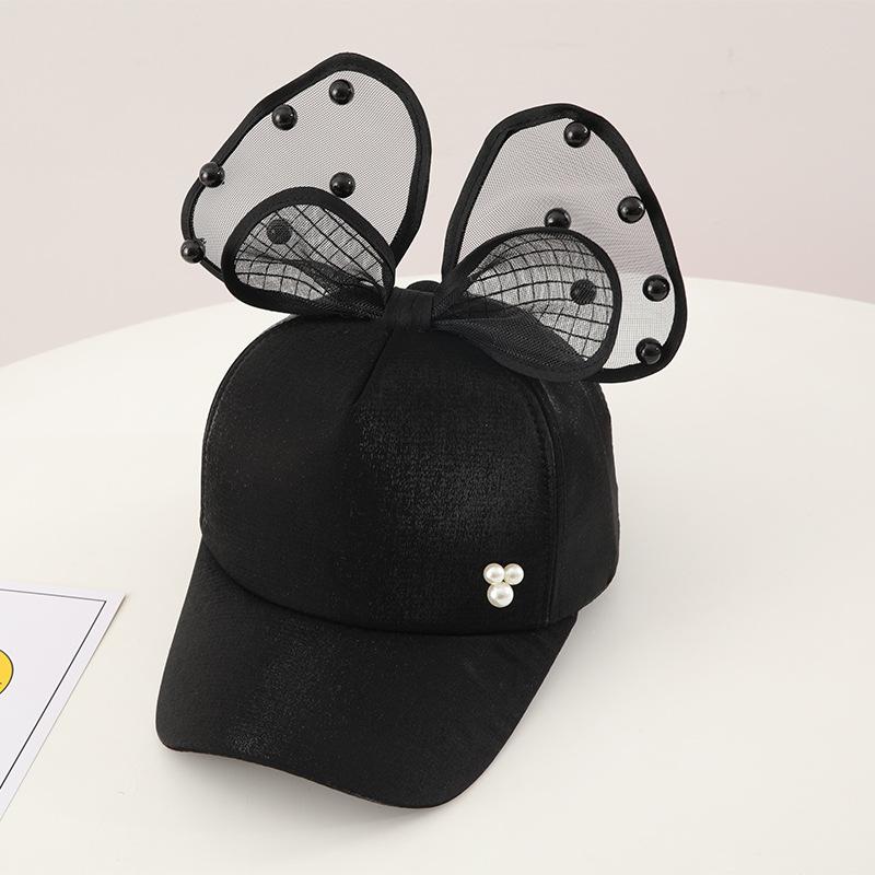 Children's adult parent-child hat spring and summer new girl Korean version bow sequined cloth baseball cap outdoor sun hat