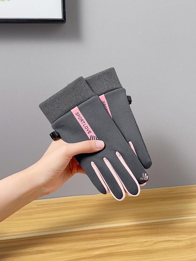 Rękawice zimowe rowerowe wiatroszczelne z podszewką polarową dla mężczyzn i kobiet – Ciepłe, Wodoodporne, Obsługujące ekrany dotykowe, Antypoślizgowe