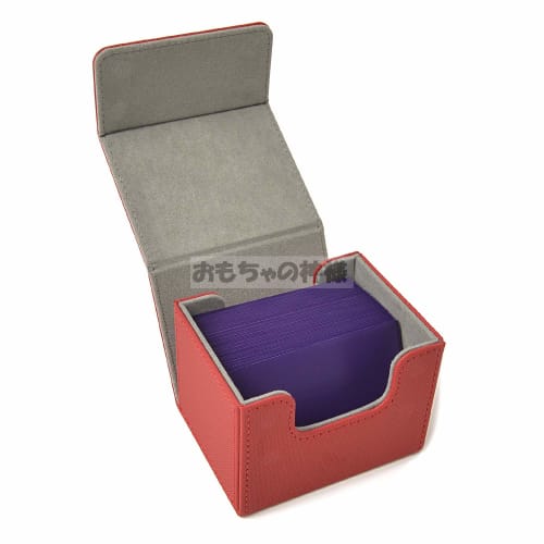 Toy God Trading Card Deck Case, Leather Card Case Holder Storage, Small (Small/Red)