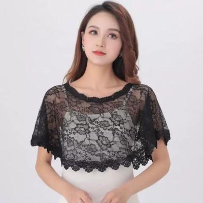 Elegant Lace Cover Up Tops Hollow Out Fake Collar Lace Shawl Poncho  Shoulder Decoration
