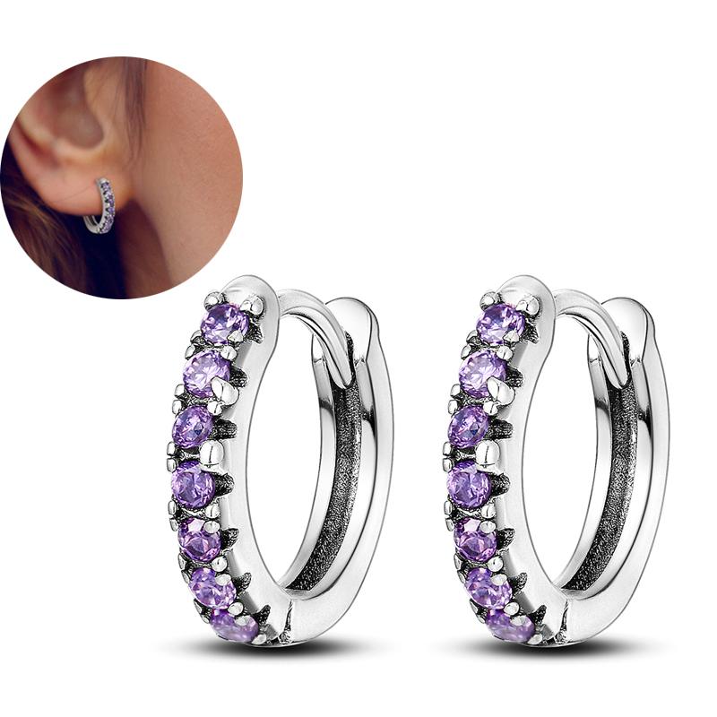 Stars Moon Sun Stud Earrings 925 Silver Hoop Earring Zircon For Women Making Jewelry Gift For Girl Women