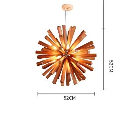 

Nordic Dandelion Wooden Pendant Lights Art Creative new chinese Pendant Lamp tea room dining room living room Personality lamp Warm white