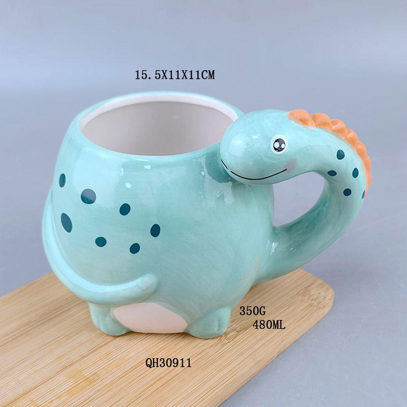 Ceramic piranha ceramic cartoon cup three-dimensional animal mug hand-painted ceramic universal coffee cup high value