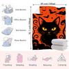 1PC Black Cat Print Halloween Blanket-Made of soft plush flannel, perfect for sofas, beds or recliners. Ideal for home decor, th