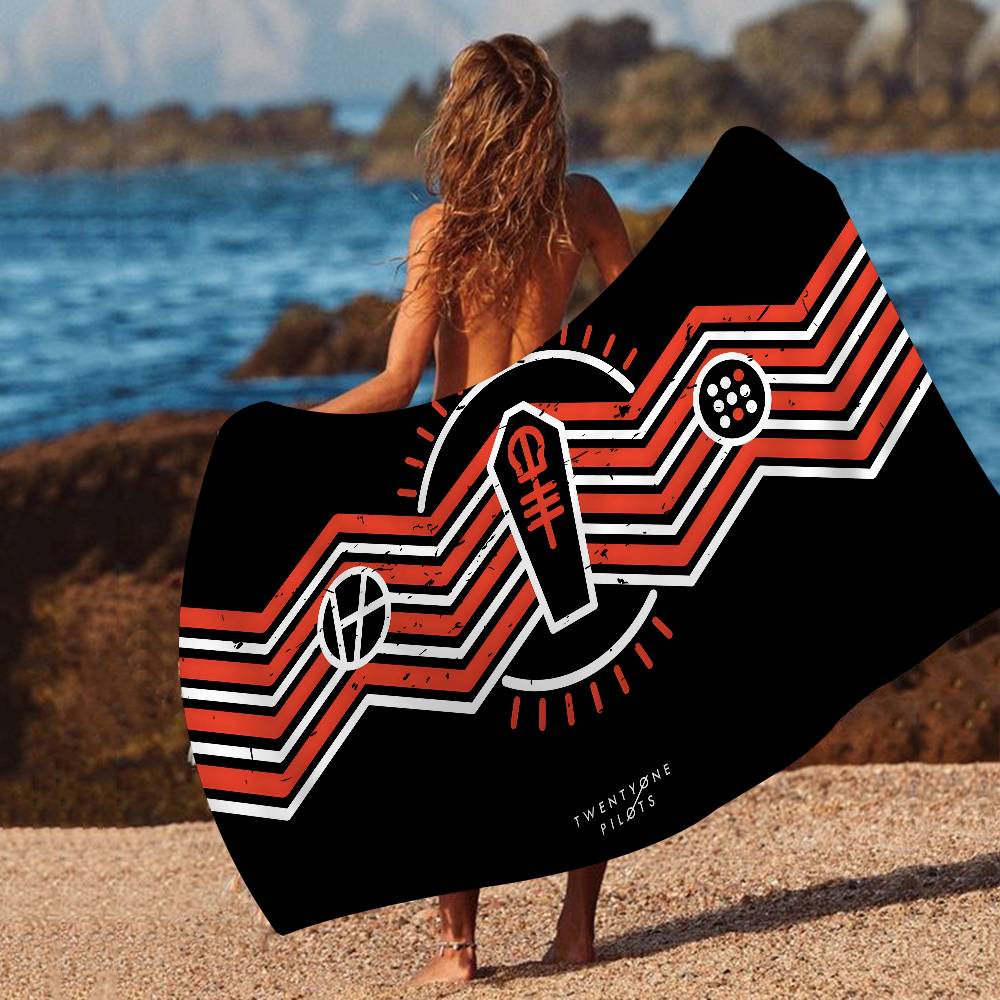 Popular T-Twenty One Pilot Band Big Microfiber Beach Towels Quick Dry Towel Sand Beach Towels Pool Towel for Travel Swim Pool