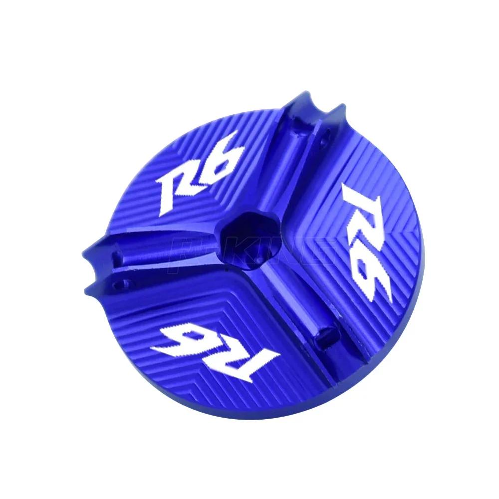 

Motorcycle Accessories Engine Oil Cup Cover Oil Filler Drain Plug Sump Nut Cap For Yamaha R6 YZF-R6 1999-2019 2018 2017 2016 синий