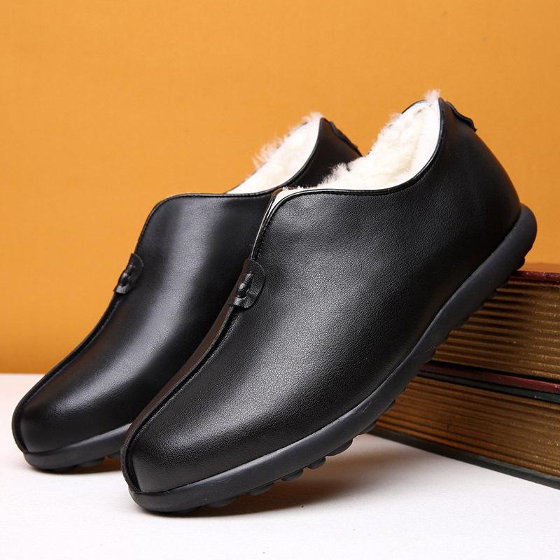 

Черные мужские лоферы, кожаные дизайнерские туфли-лоферы, мужская зимняя кожаная повседневная обувь 44 чёрный