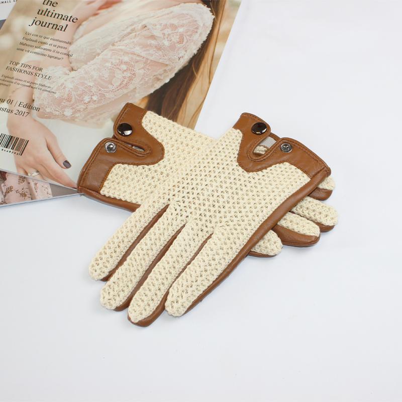 High Quality Women's Sheepskin Gloves Leather Fashion Touch Screen No Lining Thin Section Spring Riding Driving Gloves Autumn