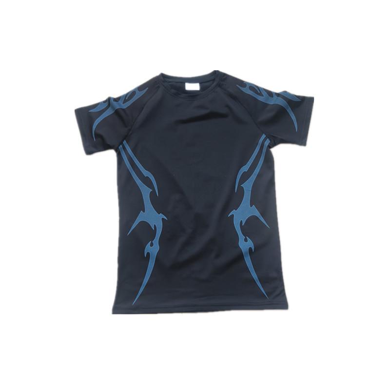 Men's Quick-Dry Printed T-Shirt for Muscle Building, Spring & Autumn Sports Training