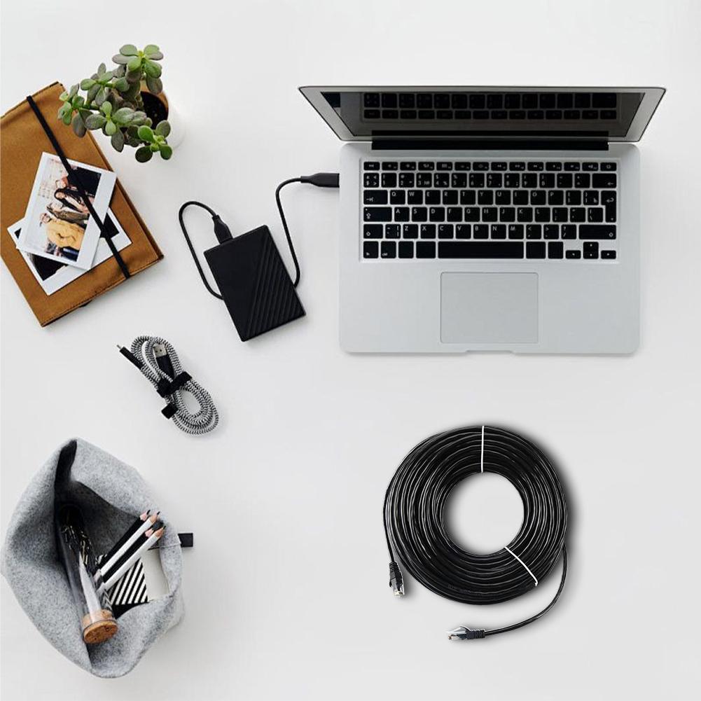 Cat6 Outdoor Ethernet Cable Heavy Duty Double Jackets Internet Cord 394 Inch RJ45 Patch Cable for Computer Router Modem