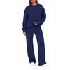 Women's Crewneck Sweatshirt and Jogger Pants Set for Fall Winter Casual Wear