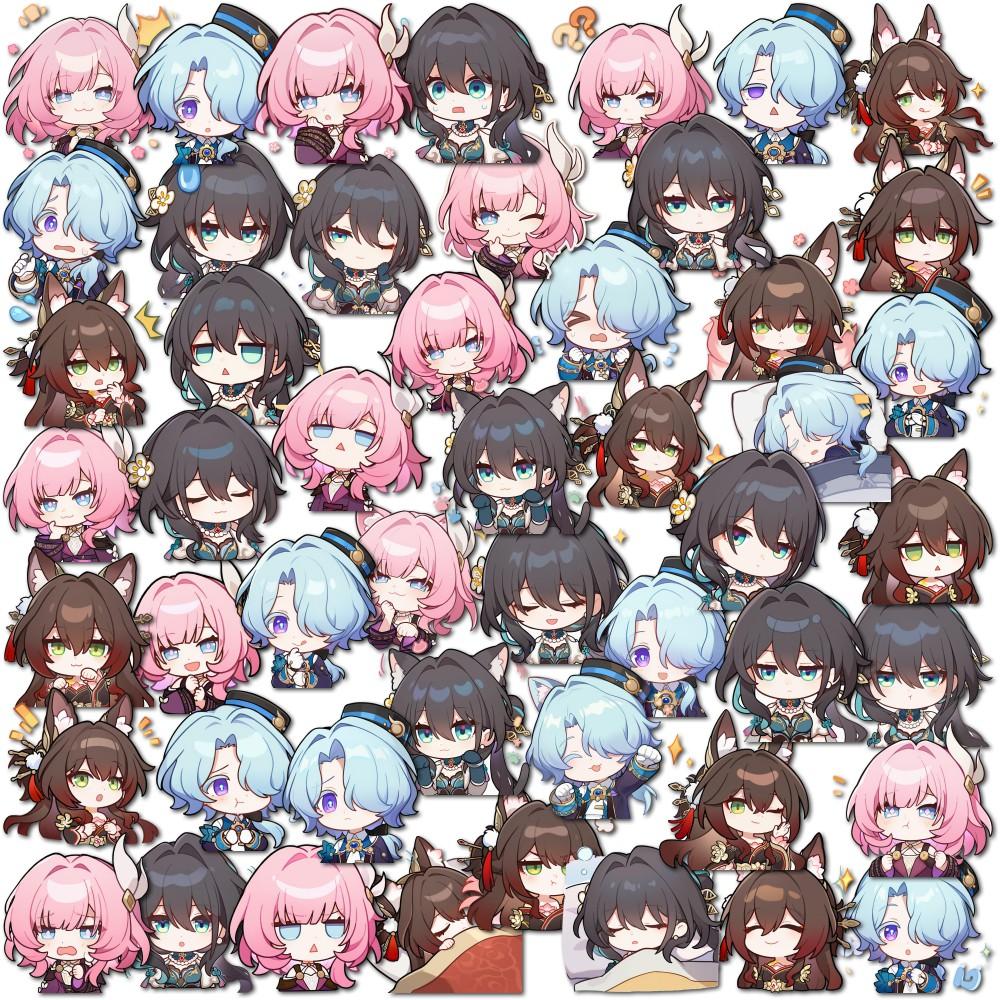 50Pcs Honkai Impact 3rd Game Star Trail Waterproof Stickers, Honkai Impact Starry Sky Cute Decals, Phone Cases, Laptop Cases, DIY Laptop Collectibles